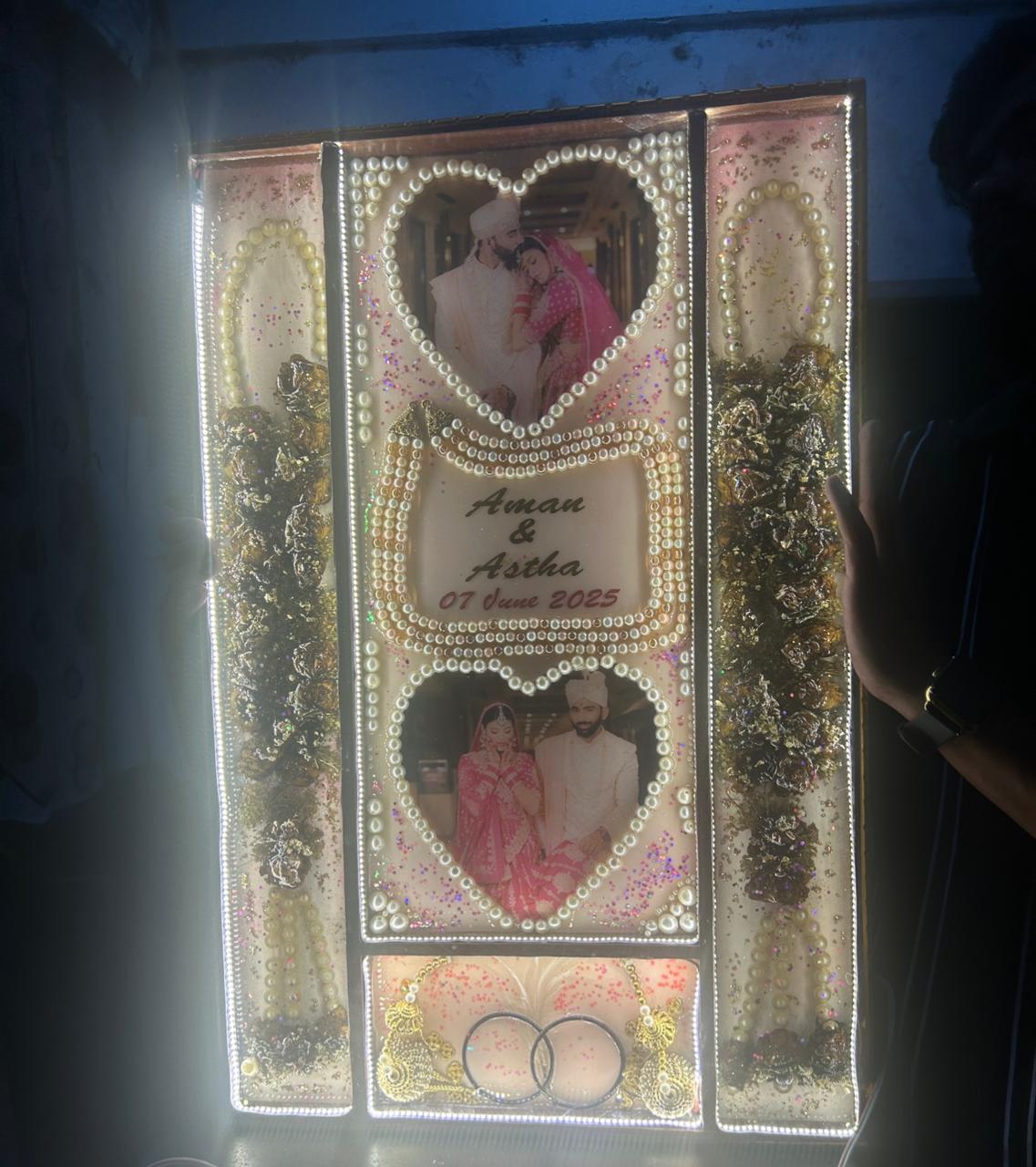 Customized Resin Memory Frame for Wedding Flowers