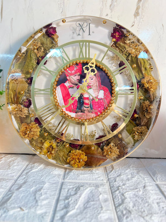 Wedding Varmala Resin Clock