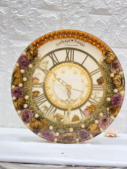 Bridal Garland Preservation Resin Clock
