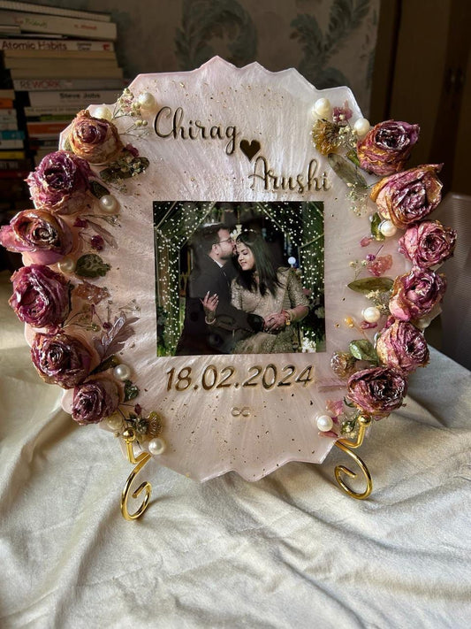 Resin-Preserved Varmala With Personalized Engraving & Photo