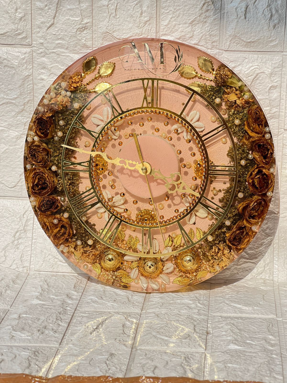 Preserved Wedding Varmala Resin Clock