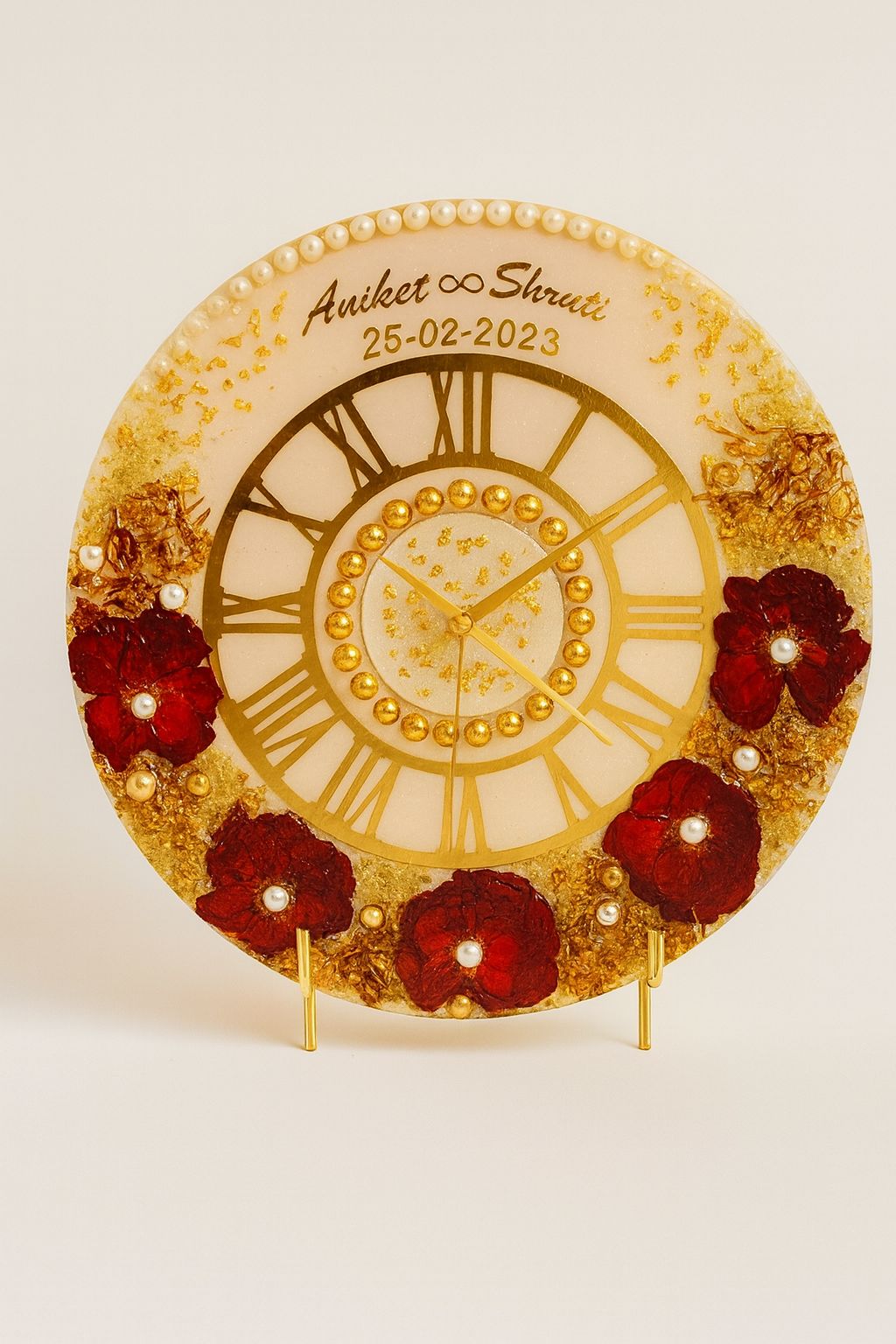 Real Flower Varmala Resin Clock