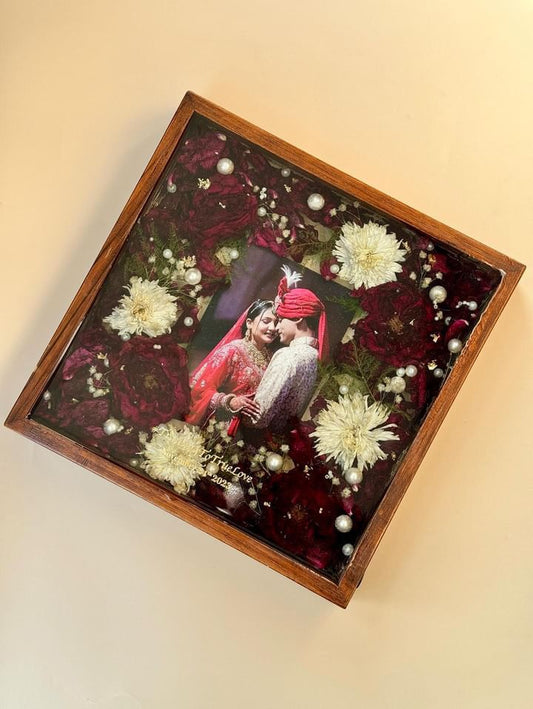 Real Flower Varmala Preservation Resin Artwork