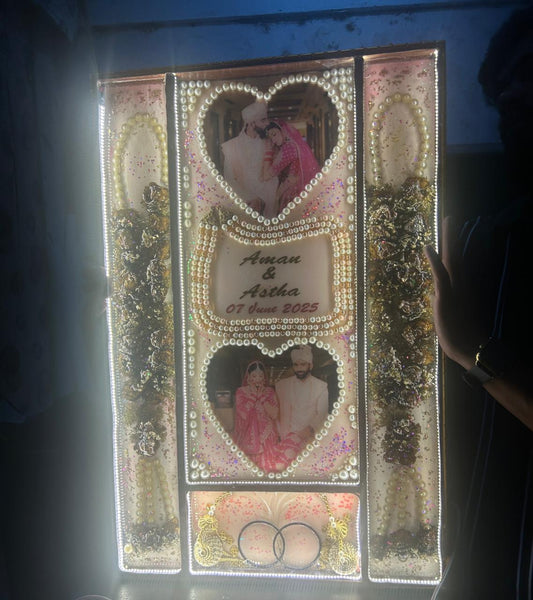 Customized Resin Memory Frame for Wedding Flowers