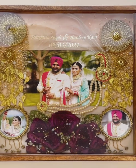 Square Varmala Preserved Wooden Frame