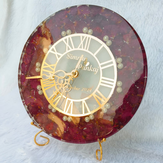 Preserved Varmala In Resin Clock
